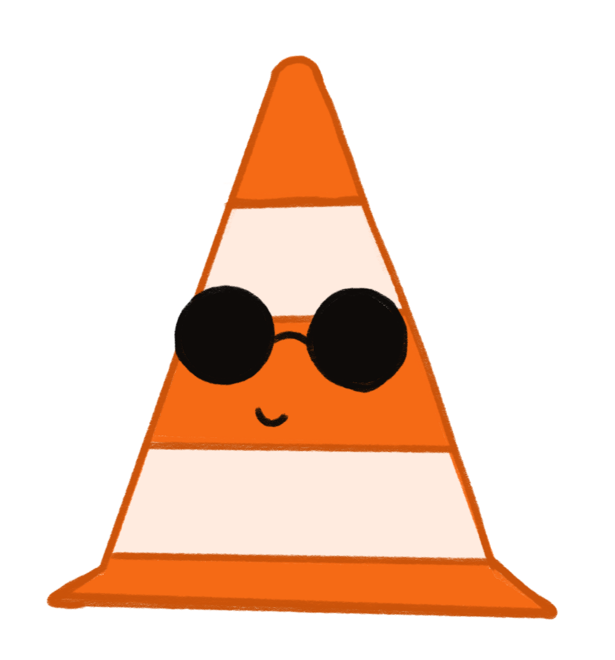cool and chill cartoon construction cone